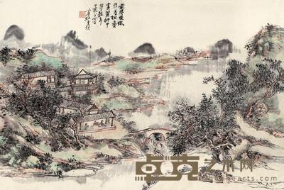 黄宾虹 1947年作 煮茗图  镜片 32×47cm