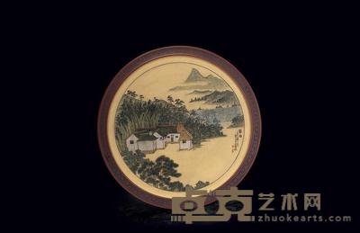 沈汉生 紫砂画盘 50×2.7cm