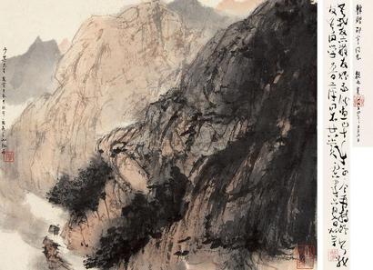 傅抱石 壬辰（1952年）作 归途 立轴