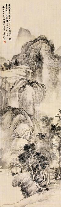 顾若波 癸酉（1873年）作 雨后新晴 立轴