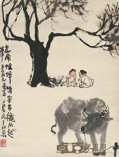 李可染 忽闻蟋蟀鸣 立轴 62×47cm