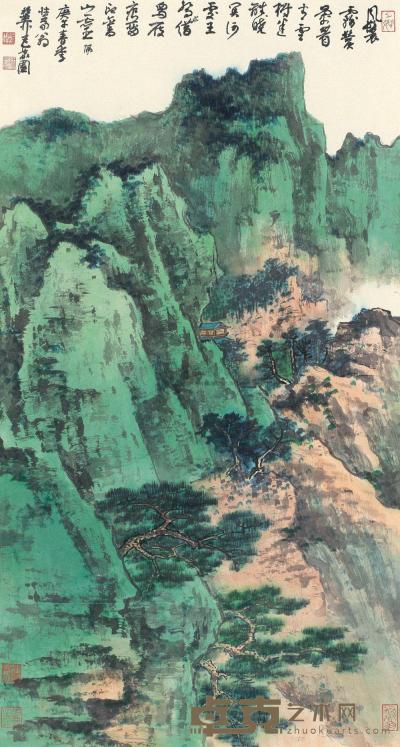 谢稚柳 1990年作 林壑屐印 镜框 87×46cm
