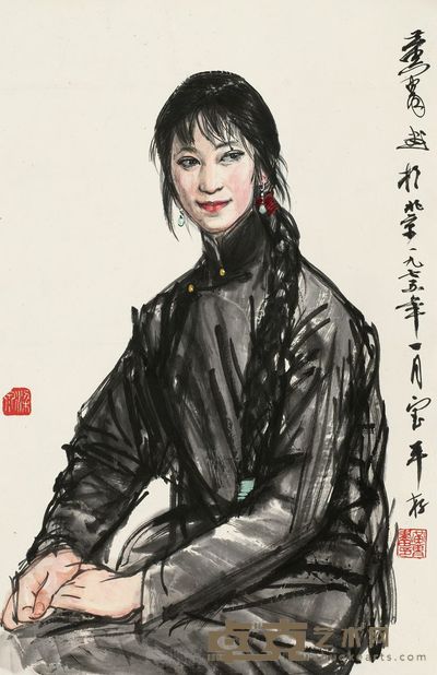 黄胄 1975年作 春兰 立轴 69×44.5cm