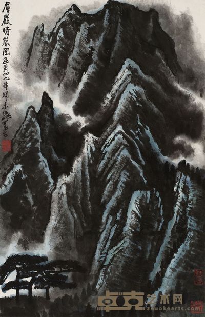 李可染 层岩晴岚 镜心 69×44cm