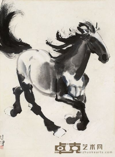 徐悲鸿 奔马图 镜心 73×53.5cm