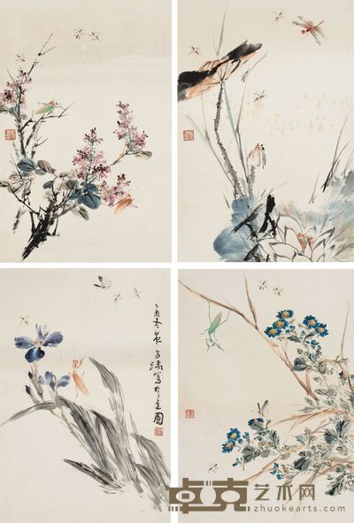 王雪涛 1945年作 秋园生意册 册页 (四开) 30×45cm×4