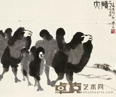 吴作人 1979年作 大碛 立轴 41×49cm