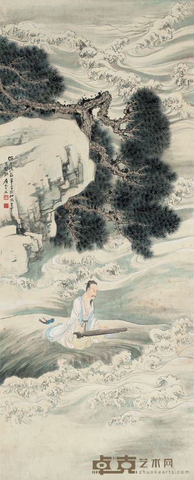张大千 天风海水 立轴 116×47cm