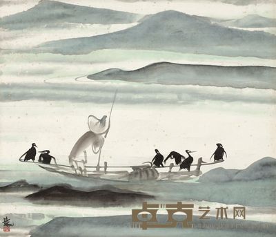 林风眠 清湘渔歌 镜片 61.5×52cm
