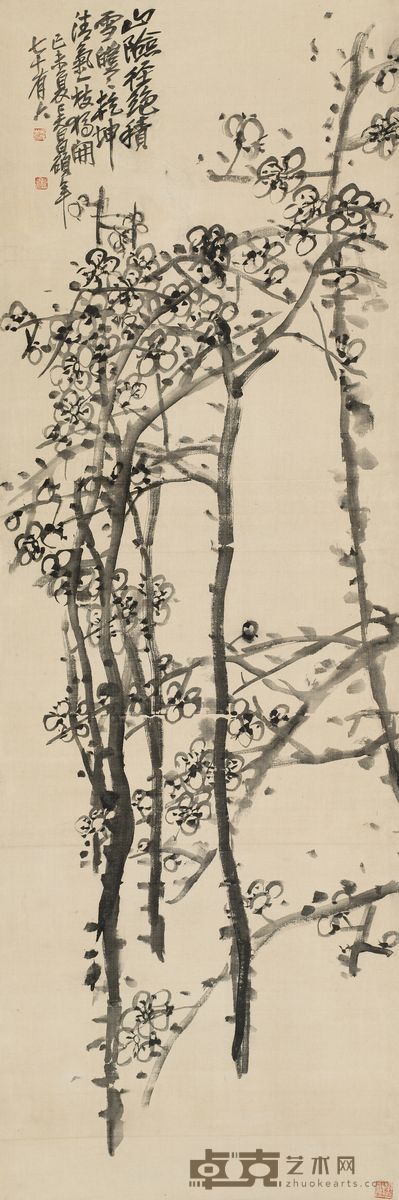 吴昌硕 1919年作 乾坤清气 立轴 134×45cm