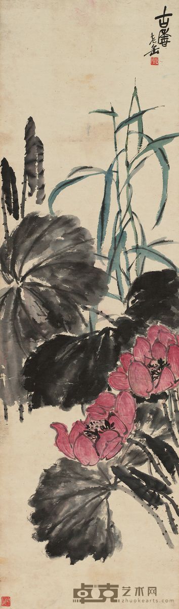 吴昌硕 古香图 立轴 131×38cm