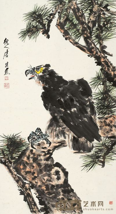 唐云 松鹰图 立轴 126×68cm