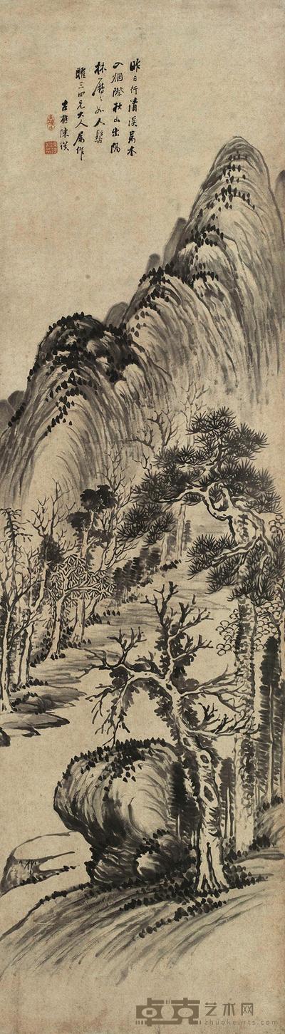 陈璞 山水 立轴 164×45cm