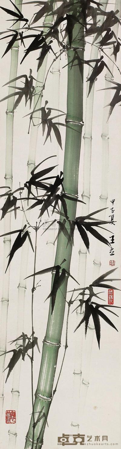 王立 修篁 立轴 97×26cm