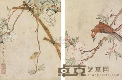 宋光宝 花果 （四帧） 镜片 28×21cm×4