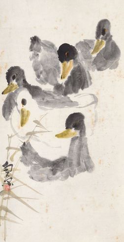 陈子庄 春江水暖 立轴