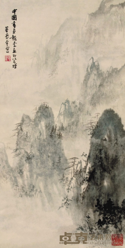 董寿平 山水 立轴 82×41