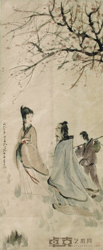傅抱石 人物 立轴 138×56