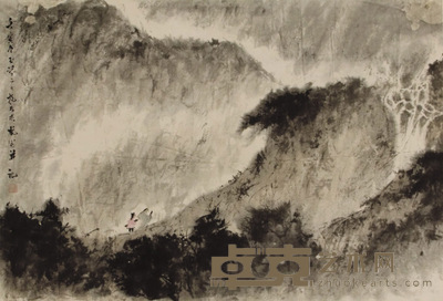 傅抱石 山水 立轴 46×67