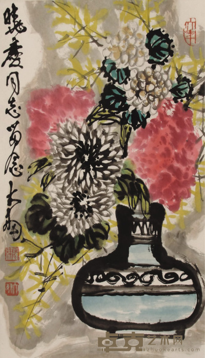 陈大羽 花卉 立轴 69×39