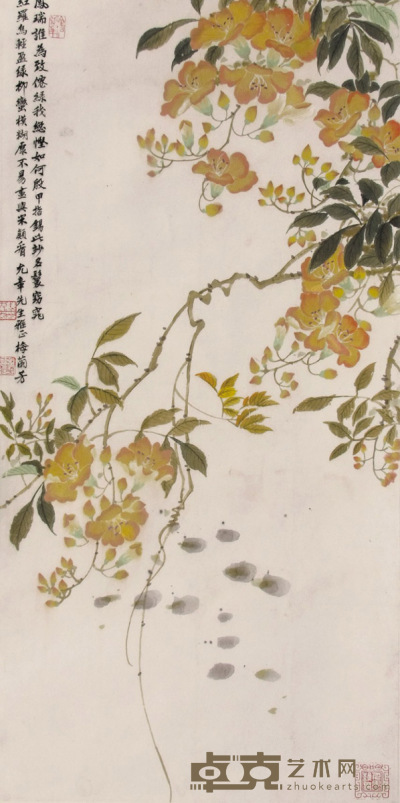 梅兰芳 花卉 立轴 64×31