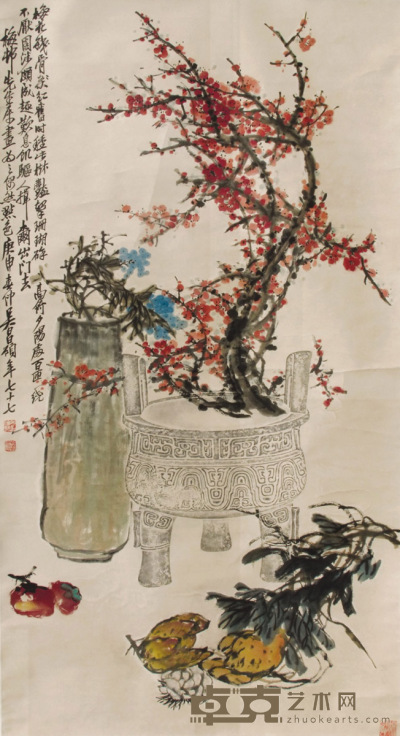 吴昌硕 花卉 立轴 178×96
