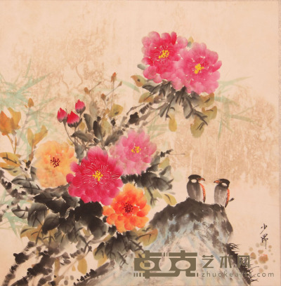 赵少昂《花卉》片 69.8×69.7cm