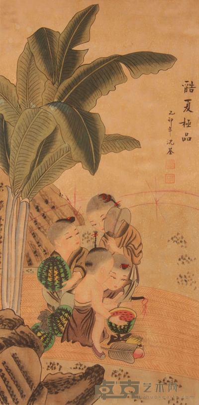 清 沈荃《童戏》片 48×93cm