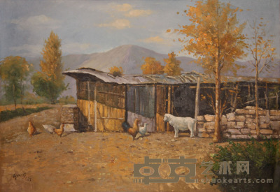 郑家宣《乡村小景》油画 92×63cm