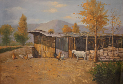 郑家宣《乡村小景》油画