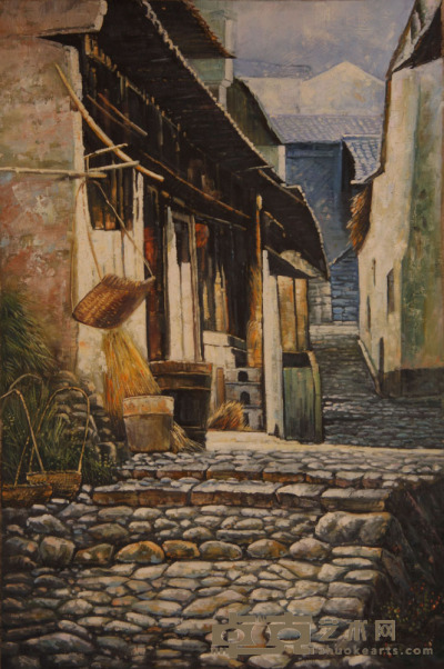 《农家》油画 93×62cm