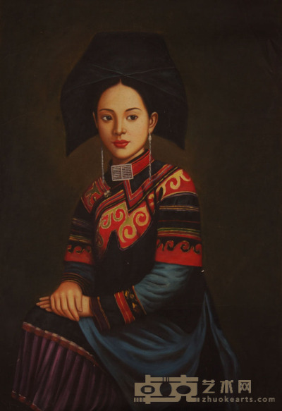 《彝族姑娘》油画 93×62cm