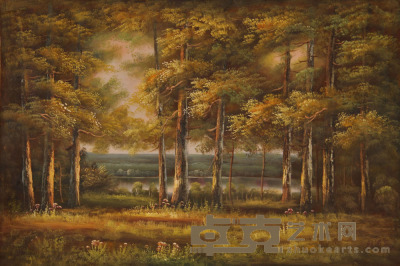 刘海粟《风景》油画 93×62cm