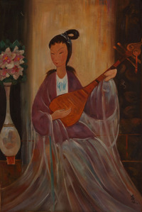 《仕女》油画