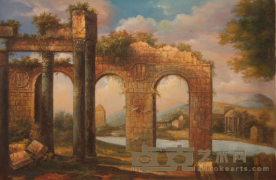《古堡》油画 92×61cm