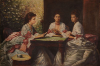 《三个姑娘》油画
