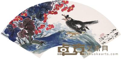 唐云 八哥 镜片 20×54cm
