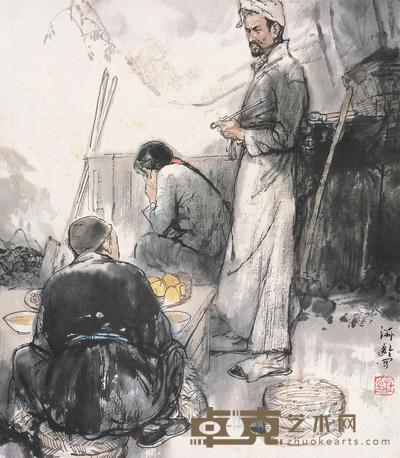 杜滋龄 人物 镜片 38×33.5cm