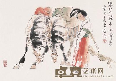 刘大为 2005年作 踏花归去马蹄香 镜片 45×64cm