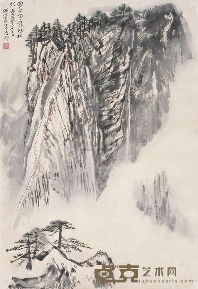 何海霞 1975年作 西岳峥嵘何壮哉 立轴 69×48cm