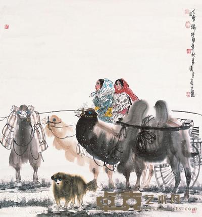 吴团良 2004年作 大漠雪瑞 镜片 96×89.5cm