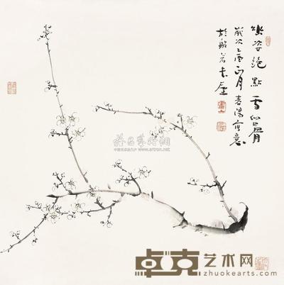 霍春阳 2005年作 幽姿绝点雪留骨 镜片 68×68cm