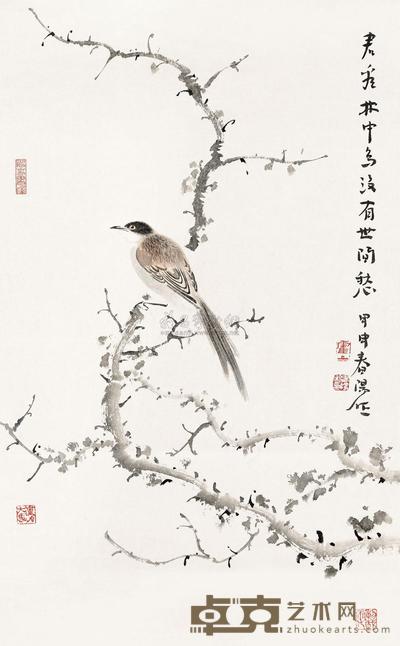 霍春阳 2004年作 君看林中鸟 镜片 90×54cm