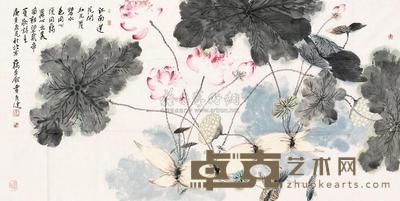 贾广健 2010年作 江南莲花开 镜片 68×136cm