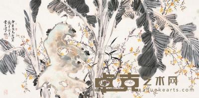 贾广健 2010年作 花鸟 镜片 68×136cm