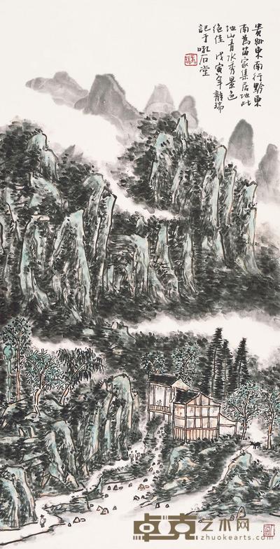 龙瑞 1998年作 贵州苗寨 立轴 136×68cm