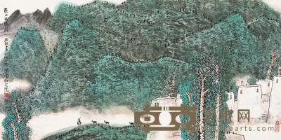 赵卫 燕山放牧图 镜片 68×137cm