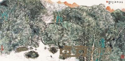 赵卫 2000年作 溪流野趣 镜片 68×137cm