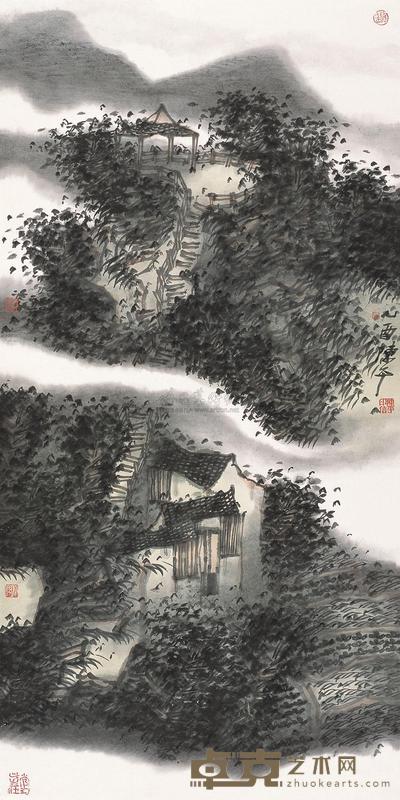 陈平 2005年作 山水 镜片 134×67.5cm