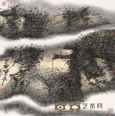 陈平 2005年作 山水 镜片 68×66cm